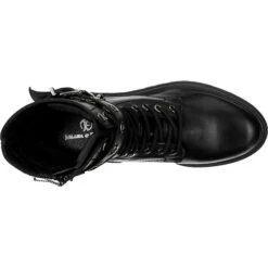 J&F Buckle Lace-Up Boots Mit Kettendetail - Schwarz -Modeschuhgeschäft 19909106 06