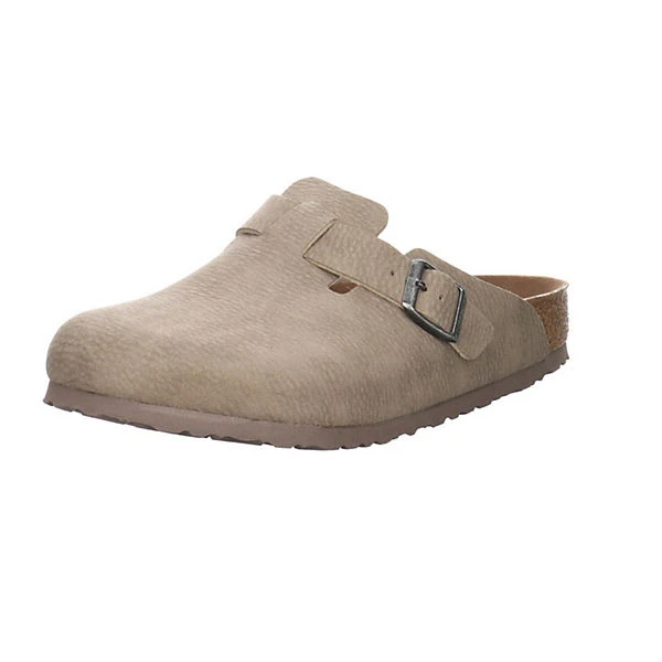 Birkenstock Boston Veloursleder Vegan Pantoletten Normal - Taupe 3 Birkenstock Boston Veloursleder Vegan Pantoletten Normal - Taupe