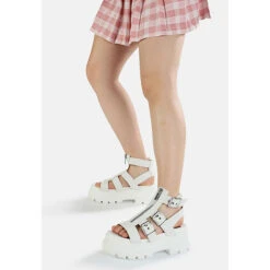 Buffalo Plateausandale GLD ZIP Plateau-Sandaletten - Weiß -Modeschuhgeschäft 25880471 02