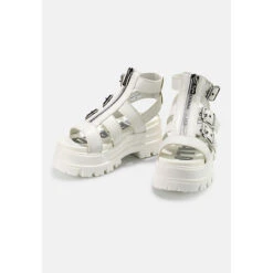 Buffalo Plateausandale GLD ZIP Plateau-Sandaletten - Weiß -Modeschuhgeschäft 25880471 03