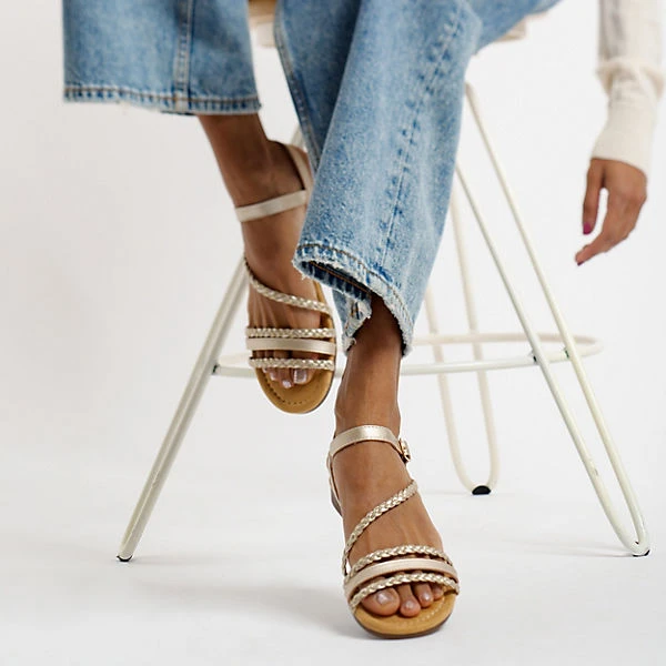 Sommer Riemchensandalen - Gold 4 Sommer Riemchensandalen - Gold – Bild 2