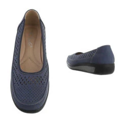 Slipper , Flach, Perforiert - Dunkelblau -Modeschuhgeschäft 29233608 03
